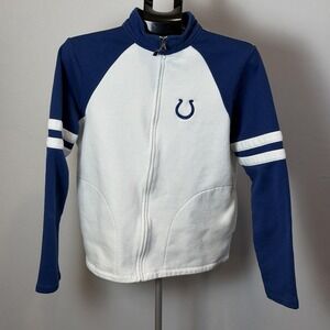 Indianapolis Colts‎ Jacket Womens Large White Blue NFL Football Team Apparel Zip